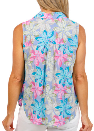 Thumbnail 4: Coral Bay Petite Sleeveless Printed Button Down Gauze Top 