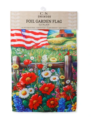 Thumbnail 1: Creekside 12x18 Floral Foil Garden Flag 