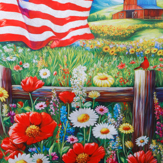 Thumbnail 2: Creekside 12x18 Floral Foil Garden Flag 