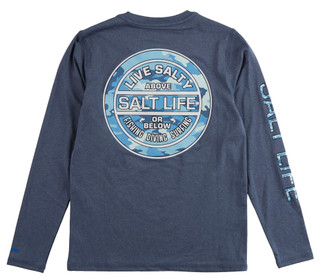 Thumbnail 2: Salt Life Youth Camo Crest Long Sleeve Crew Tee 