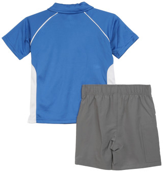 Thumbnail 2: Body Glove Little Boys 2 Pc Short Sleeve Tech Polo Short Set 