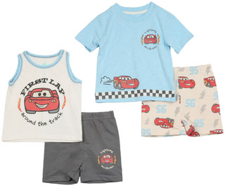 Thumbnail 1: Cars Baby Boys 4 Pc Mix & Match Graphic Top Short Set 