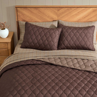 Thumbnail 19: Nautica Nautica Ogee Stitch Houndstooth Microfiber Quilt Set 
