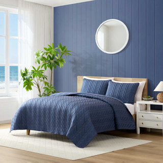 Thumbnail 8: Nautica Nautica Rope Stitch Microfiber Quilt Set 