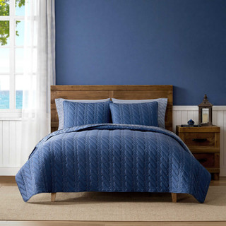 Thumbnail 1: Nautica Nautica Rope Stitch Microfiber Quilt Set 