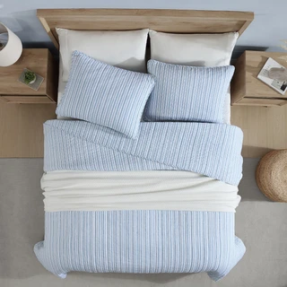 Thumbnail 4: Nautica Nautica Coleridge Stripe Cotton Quilt Set 