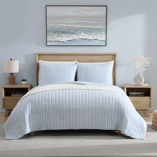 Thumbnail 3: Nautica Nautica Coleridge Stripe Cotton Quilt Set 