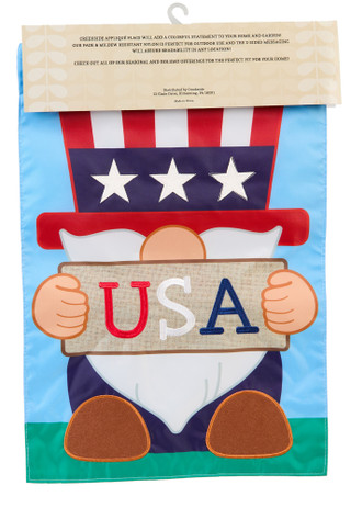 Thumbnail 2: Creekside 12x18 Uncle Sam Gnome Flag Outdoor Decor 
