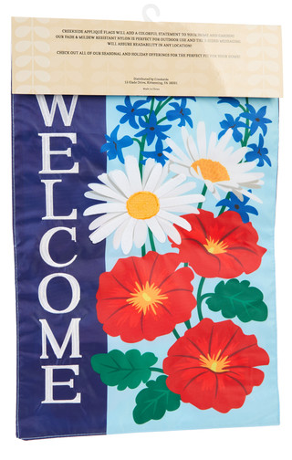 Thumbnail 2: Creekside 12x18 Floral Welcome Flag Outdoor Decor 