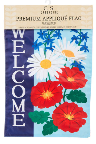 Thumbnail 1: Creekside 12x18 Floral Welcome Flag Outdoor Decor 