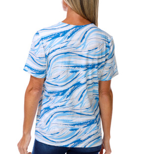 Thumbnail 2: Coral Bay Women's Short Sleeve Double Tube Split Neck Top 