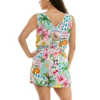Thumbnail 2: Nina Leonard Women's Textured Wave Smocked Sleeveless Romper 