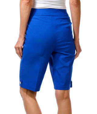 Thumbnail 3: Coral Bay Women's Solid Seashell Button Hem Bermuda Shorts 