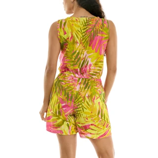 Thumbnail 4: Nina Leonard Women's Textured Wave Button Front Romper 