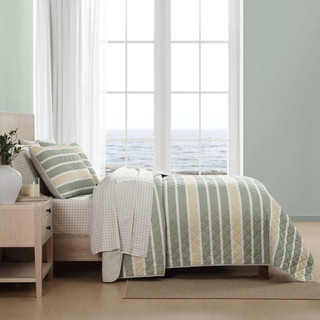 Thumbnail 8: Nautica Nautica Varadero Pinstripe Cotton Quilt Set 