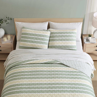 Thumbnail 23: Nautica Nautica Varadero Pinstripe Cotton Quilt Set 