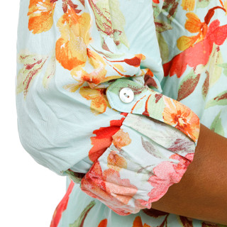Thumbnail 3: FIGUEROA & FLOWER Plus Roll Tab Tie Font Print Top 