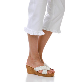 Thumbnail 3: Coral Bay Petite Solid Ruffle Hem Capris 