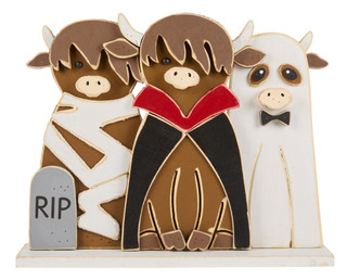 Thumbnail 1: Magical Season 20 in Triple Halloween Cows Outdoor Decor  