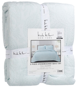 Thumbnail 1: Nicole Miller Full/Queen Size 3 Pc Quilt Set  