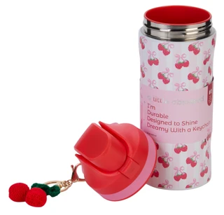 Thumbnail 4: A little obsessed 16 oz Cherry Bow Stripe Water Bottle 