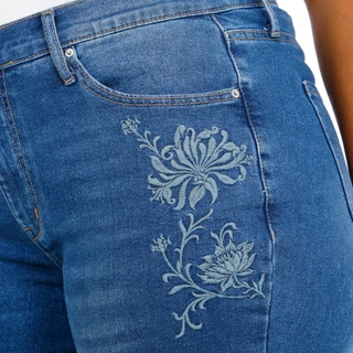 Thumbnail 3: Nanette Lepore Plus Belle High Rise Boot Cut Embroidered Jeans 
