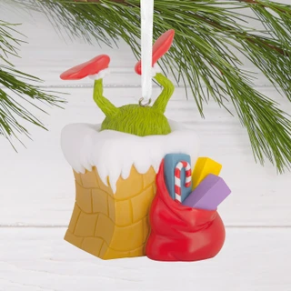 Thumbnail 2: THE GRINCH Grinch in Chimney Christmas Ornament 