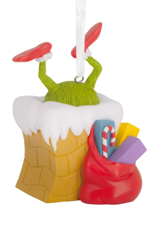 Thumbnail 1: THE GRINCH Grinch in Chimney Christmas Ornament 