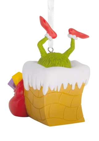 Thumbnail 3: THE GRINCH Grinch in Chimney Christmas Ornament 
