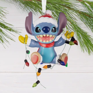 Thumbnail 2: STITCH Stitch with Christmas Lights Ornament 