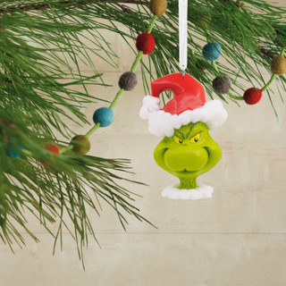 Thumbnail 4: THE GRINCH Grinch Head Christmas Ornament 
