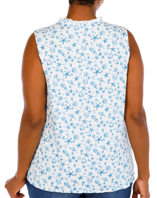 Thumbnail 2: Status by Chenault Women's Plus Sleeveless Tie Front Top 