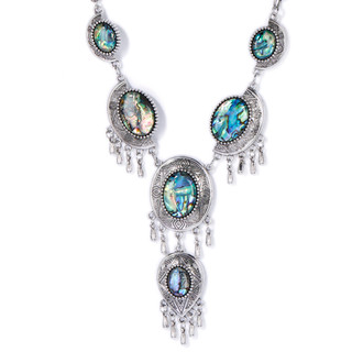 Thumbnail 3: Nicole Miller Abalone Shell Bib Statement Necklace 