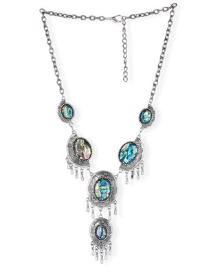 Thumbnail 1: Nicole Miller Abalone Shell Bib Statement Necklace 