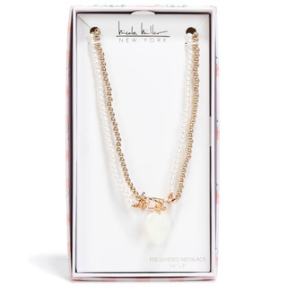 Thumbnail 1: Nicole Miller Double Layer Heart Pendant Necklace 