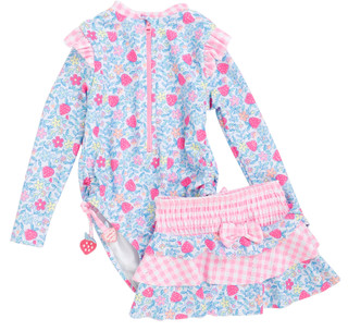 Thumbnail 1: Btween Toddler Girl 2 Pc Long Sleeve Rash Guard & Swim Skirt 