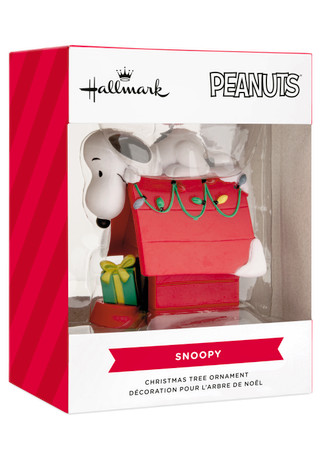 Thumbnail 2: SNOOPY Snoopy Doghouse with Christmas Lights Ornament 