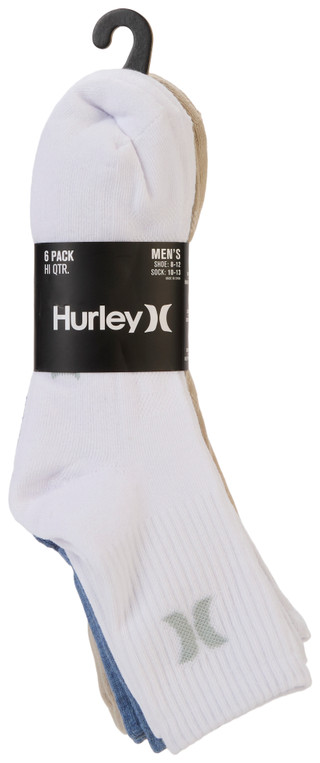 Thumbnail 1: Hurley Men's 6 Pk High Quarter Socks 