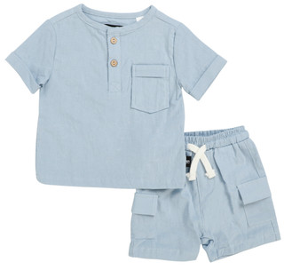 Thumbnail 1: Joe's Baby Boys 2 Pc Cotton Henley & Shorts 