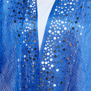 Thumbnail 3: Jessica McClintock Women's Solid Americana Crochet Fringe Kimono 