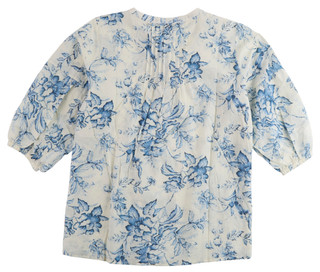 Thumbnail 2: ELIE TAHARI Plus 3Q Sleeve Pintuck Tassel Print Top 