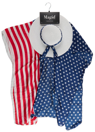 Thumbnail 1: Magid Women's American Flag Hat & Wrap 