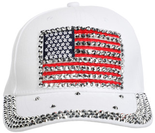 Thumbnail 2: LUCIANA Bling USA Flag Cap 