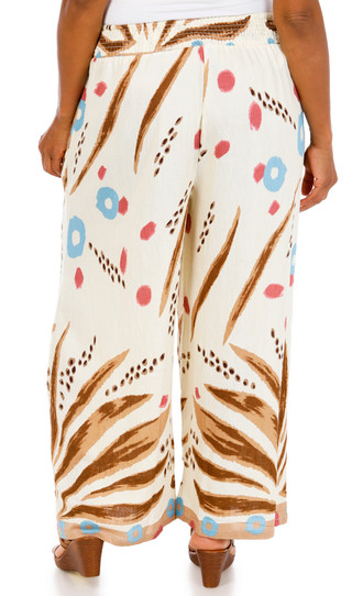 Thumbnail 2: Kaktus Couture Plus 25 In. Tropical Wide Leg Pants 