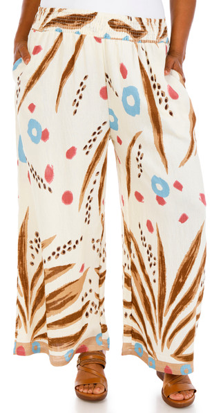 Thumbnail 1: Kaktus Couture Plus 25 In. Tropical Wide Leg Pants 