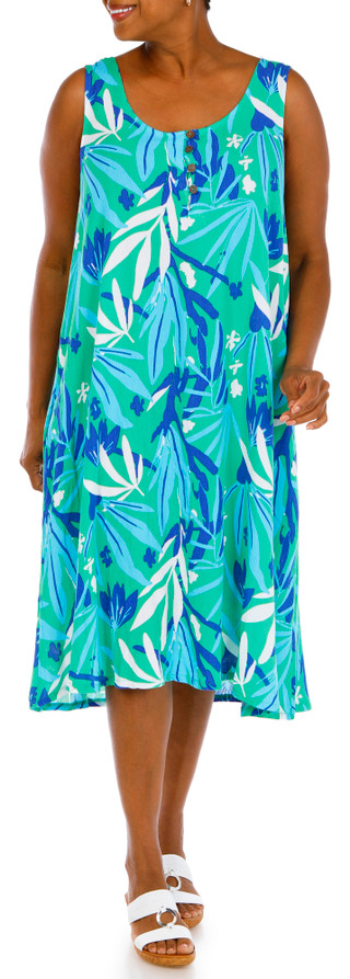 Thumbnail 1: Kaktus Plus Tropical Printed Crepon Dress 