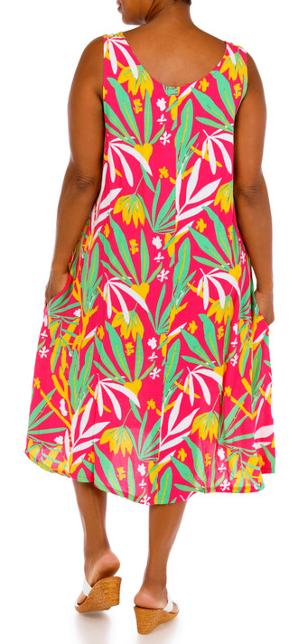 Thumbnail 3: Kaktus Plus Tropical Printed Crepon Dress 