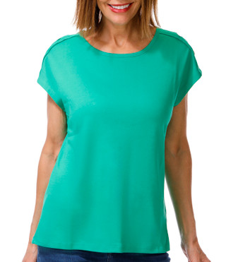 Thumbnail 1: Coral Bay Women's Short Sleeve Dolman Button Top  