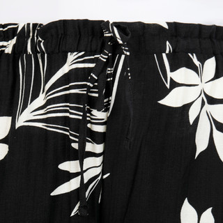 Thumbnail 3: Kaktus Couture Plus Floral Leaf Drawstring Wide Leg Pants 