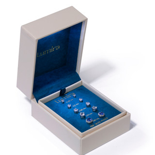 Thumbnail 3: Lumira 5 Pk Fine Silver Plated Stud Earrings 